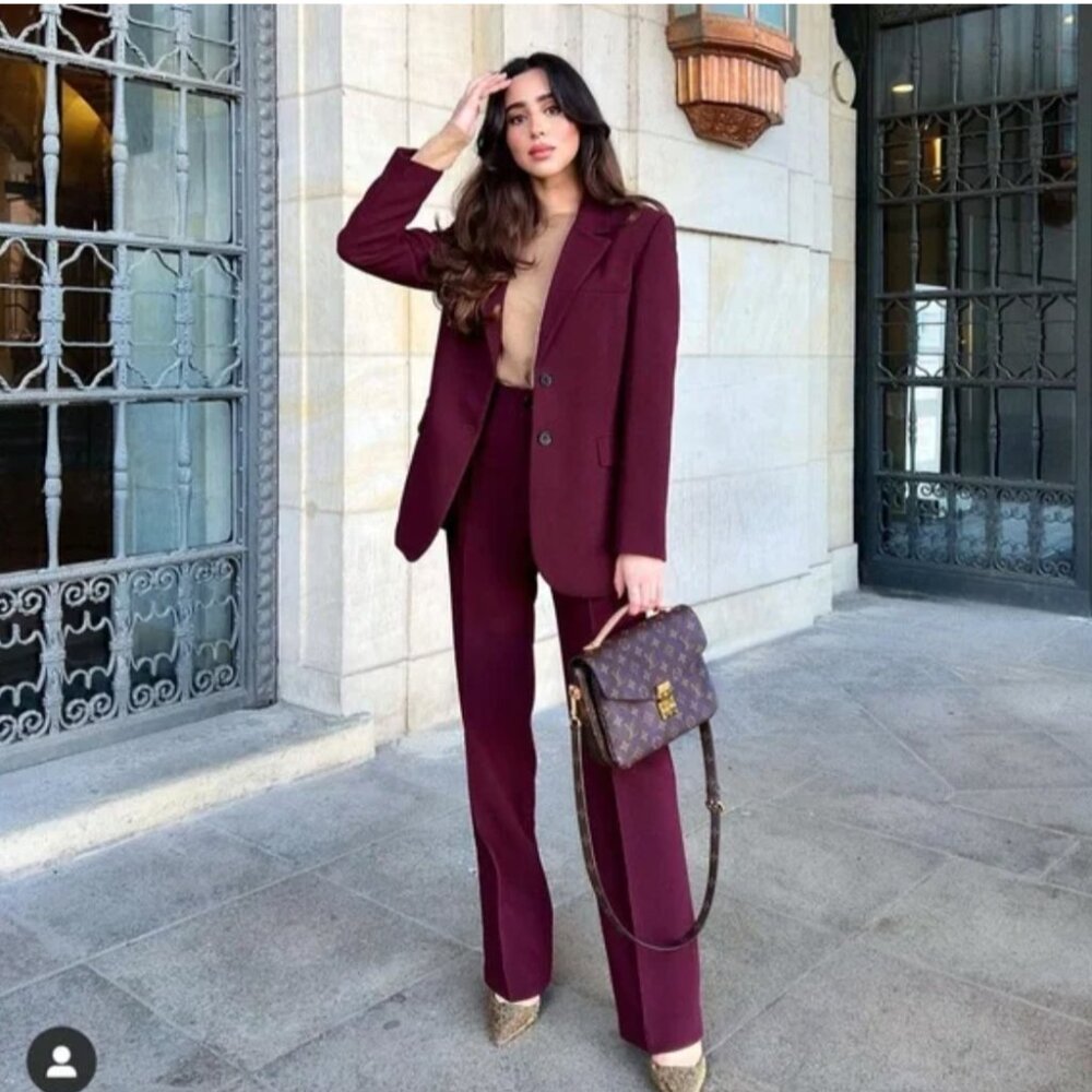 Zara Deep Fuschia Blazer / Suit Coat Size L